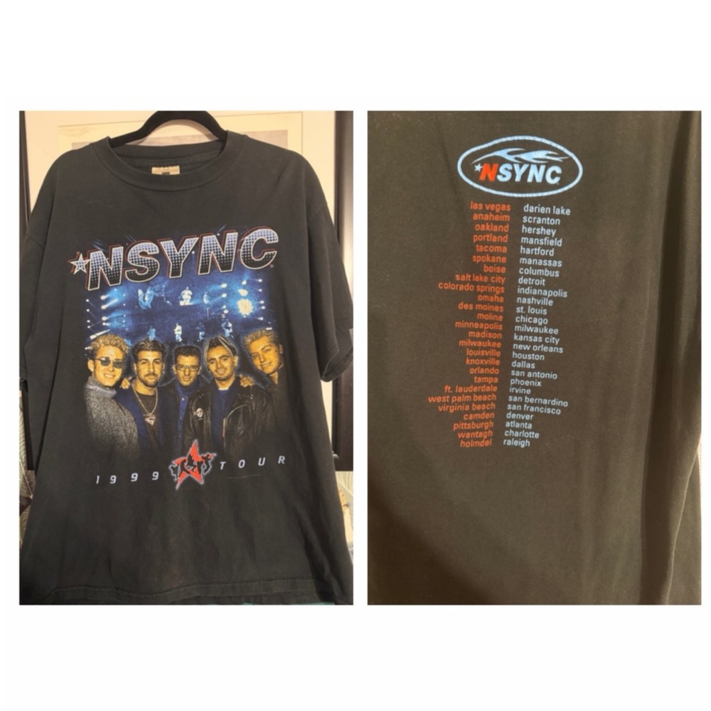 preowned NSYNC vintage 1999 tour shirt wonderland large